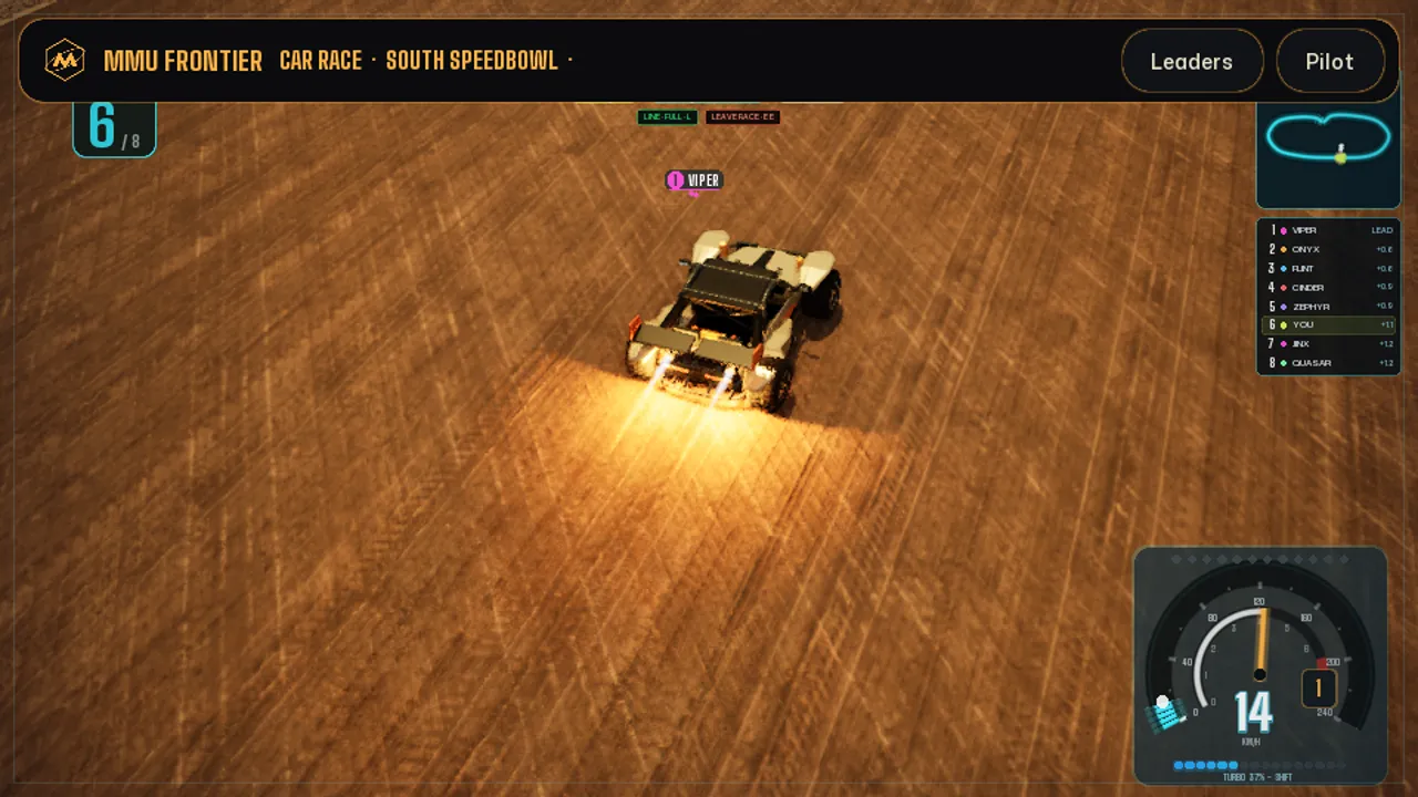 A car race on the planet with the speed dial and the track map