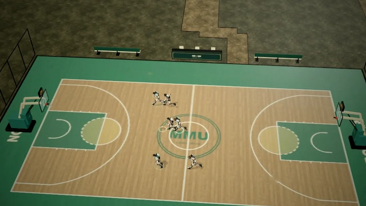 Pilots playing on the court at Common Ground